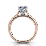 Cushion Cut Solitaire Diamond Ring Rose Gold RS50 TF