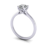 Cushion Cut Solitaire Diamond Ring White Gold RS1 3D