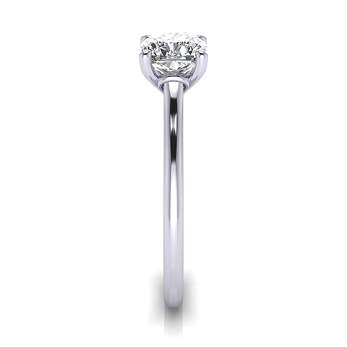Cushion Cut Solitaire Diamond Ring White Gold RS1 SV