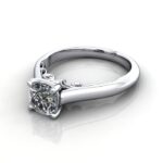 Cushion Cut Solitaire Diamond Ring White Gold RS35 LF Cushion Cut Solitaire Diamond Ring White Gold RS35 LF