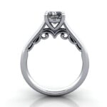 Cushion Cut Solitaire Diamond Ring White Gold RS35 TF Cushion Cut Solitaire Diamond Ring White Gold RS35 TF