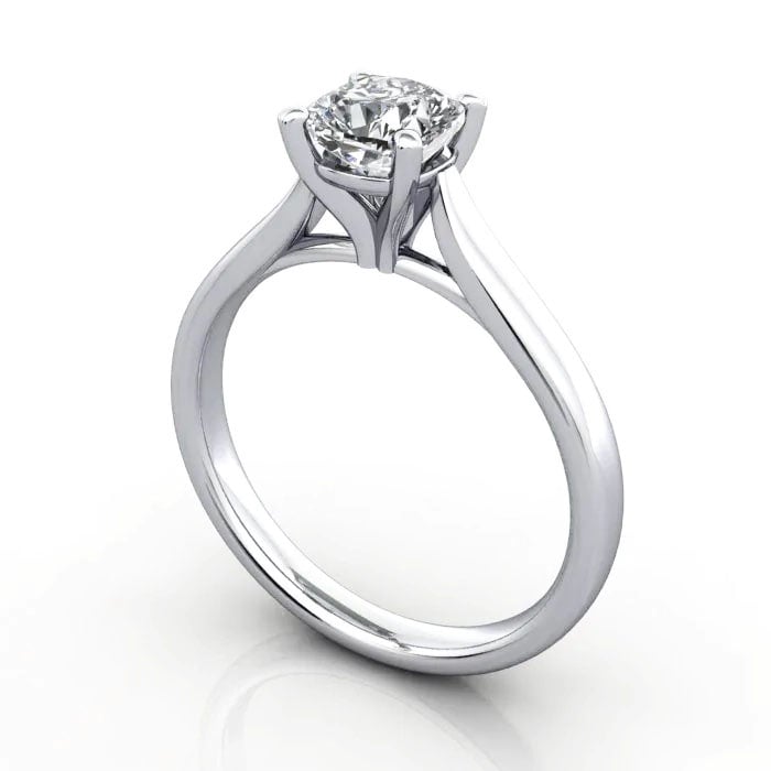 Cushion Cut Solitaire Diamond Ring White Gold RS41 3D Cushion Cut Solitaire Diamond Ring White Gold RS41 3D