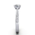 Cushion Cut Solitaire Diamond Ring White Gold RS50 SV