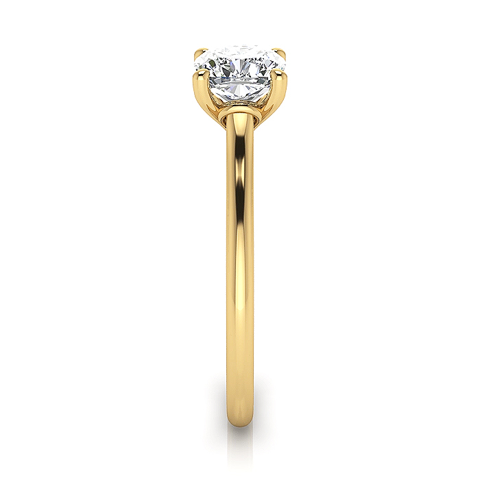 Cushion Cut Solitaire Diamond Ring Yellow Gold RS1 SV