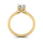 Cushion Cut Solitaire Diamond Ring Yellow Gold RS1 TF