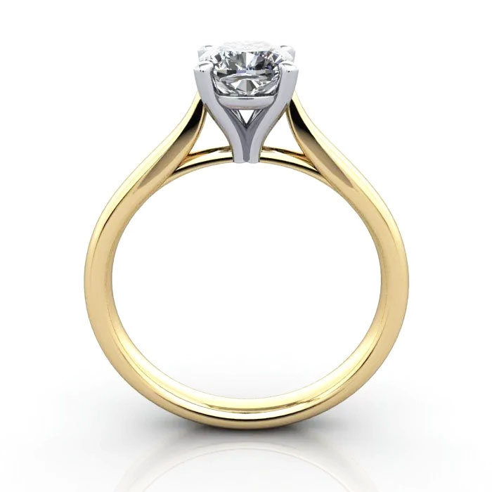 Cushion Cut Solitaire Diamond Ring Yellow Gold RS41 TF Cushion Cut Solitaire Diamond Ring Yellow Gold RS41 TF
