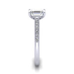 Emerald Cut Solitaire Accent Diamond Ring Platinum RSA1 SV
