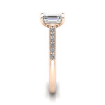 Emerald Cut Solitaire Accent Diamond Ring Rose Gold RSA1 SV