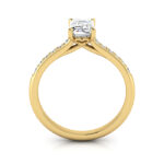 Emerald Cut Solitaire Accent Diamond Ring Yellow Gold RSA1 TF