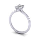 Emerald Cut Solitaire Diamond Ring Platinum RS1 3D Emerald Cut Solitaire Diamond Ring Platinum RS1 3D