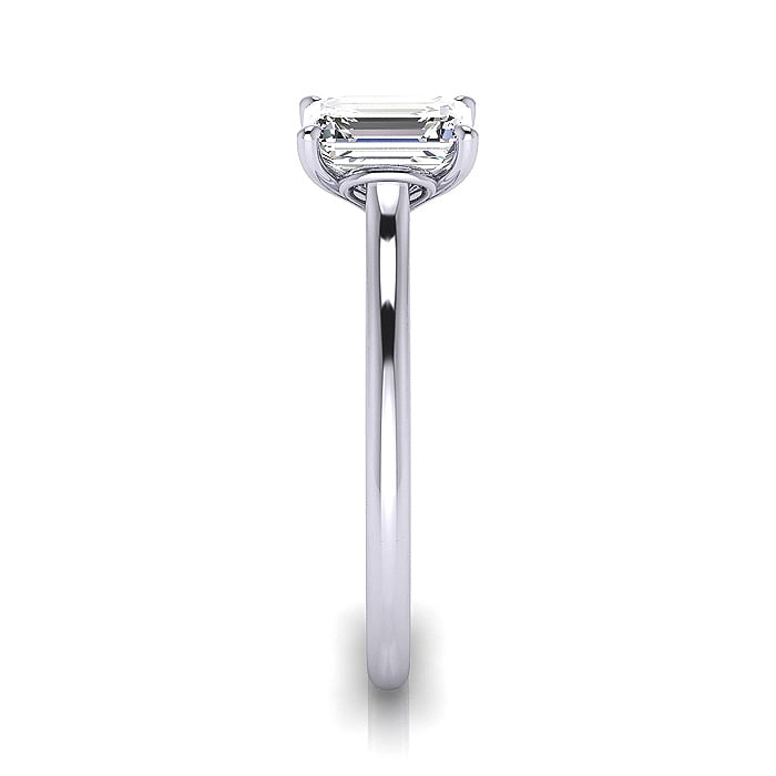 Emerald Cut Solitaire Diamond Ring Platinum RS1 SV Emerald Cut Solitaire Diamond Ring Platinum RS1 SV