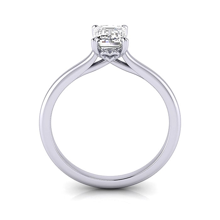 Emerald Cut Solitaire Diamond Ring Platinum RS1 TF Emerald Cut Solitaire Diamond Ring Platinum RS1 TF