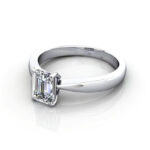 Emerald Cut Solitaire Diamond Ring Platinum RS27 LF Emerald Cut Solitaire Diamond Ring Platinum RS27 LF