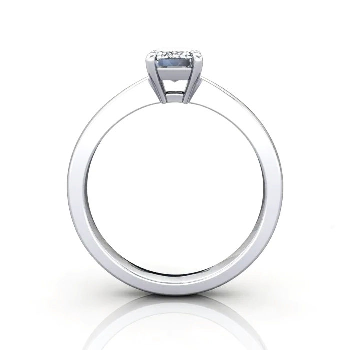 Emerald Cut Solitaire Diamond Ring Platinum RS27 TF Emerald Cut Solitaire Diamond Ring Platinum RS27 TF