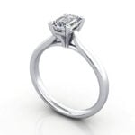 Emerald Cut Solitaire Diamond Ring Platinum RS41 3D Emerald Cut Solitaire Diamond Ring Platinum RS41 3D