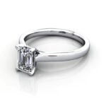 Emerald Cut Solitaire Diamond Ring Platinum RS41 LF Emerald Cut Solitaire Diamond Ring Platinum RS41 LF