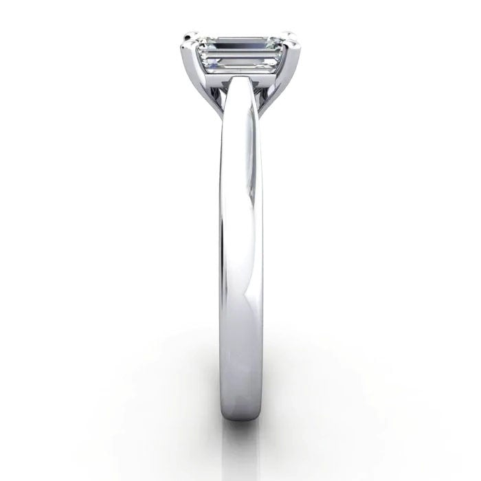 Emerald Cut Solitaire Diamond Ring Platinum RS41 SV Emerald Cut Solitaire Diamond Ring Platinum RS41 SV