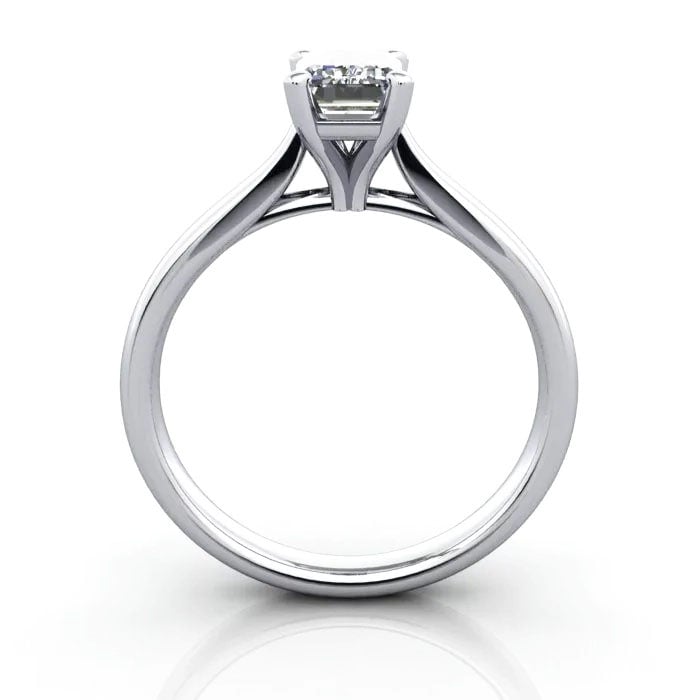 Emerald Cut Solitaire Diamond Ring Platinum RS41 TF Emerald Cut Solitaire Diamond Ring Platinum RS41 TF