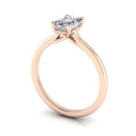 Emerald Cut Solitaire Diamond Ring Rose Gold RS1 3D Emerald Cut Solitaire Diamond Ring Rose Gold RS1 3D