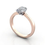 Emerald Cut Solitaire Diamond Ring Rose Gold RS27 3D Emerald Cut Solitaire Diamond Ring Rose Gold RS27 3D