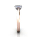Emerald Cut Solitaire Diamond Ring Rose Gold RS27 SV Emerald Cut Solitaire Diamond Ring Rose Gold RS27 SV