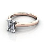Emerald Cut Solitaire Diamond Ring Rose Gold RS41 LF Emerald Cut Solitaire Diamond Ring Rose Gold RS41 LF