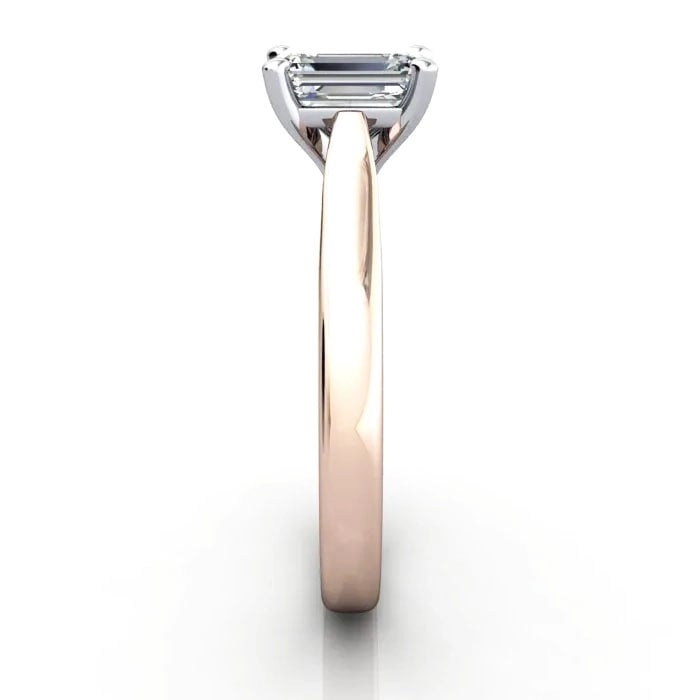Emerald Cut Solitaire Diamond Ring Rose Gold RS41 SV Emerald Cut Solitaire Diamond Ring Rose Gold RS41 SV