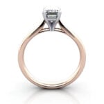 Emerald Cut Solitaire Diamond Ring Rose Gold RS41 TF Emerald Cut Solitaire Diamond Ring Rose Gold RS41 TF