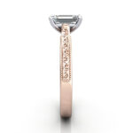 Emerald Cut Solitaire Diamond Ring Rose Gold RS50 SV