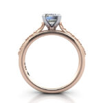 Emerald Cut Solitaire Diamond Ring Rose Gold RS50 TF
