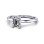Emerald Cut Solitaire Diamond Ring White Gold RS1 LF Emerald Cut Solitaire Diamond Ring White Gold RS1 LF