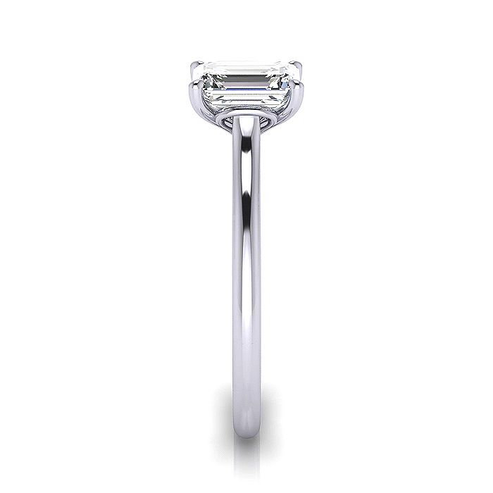 Emerald Cut Solitaire Diamond Ring White Gold RS1 SV Emerald Cut Solitaire Diamond Ring White Gold RS1 SV