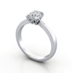 Emerald Cut Solitaire Diamond Ring White Gold RS27 3D Emerald Cut Solitaire Diamond Ring White Gold RS27 3D