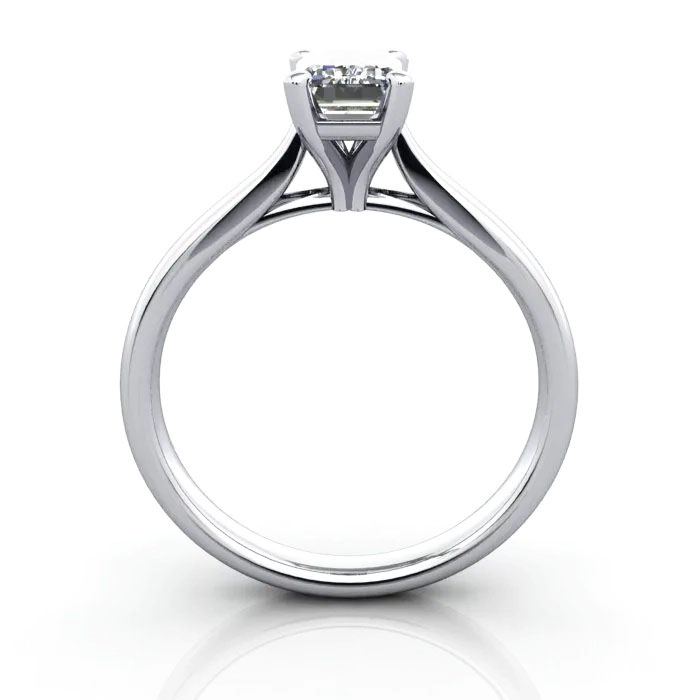 Emerald Cut Solitaire Diamond Ring White Gold RS41 TF Emerald Cut Solitaire Diamond Ring White Gold RS41 TF