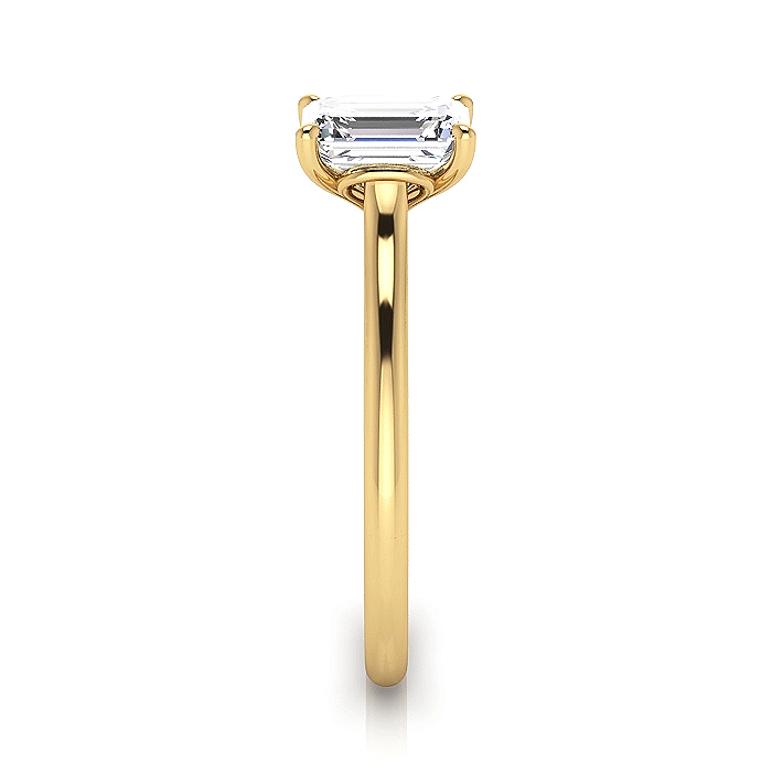 Emerald Cut Solitaire Diamond Ring Yellow Gold RS1 SV Emerald Cut Solitaire Diamond Ring Yellow Gold RS1 SV