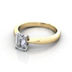 Emerald Cut Solitaire Diamond Ring Yellow Gold RS27 LF Emerald Cut Solitaire Diamond Ring Yellow Gold RS27 LF