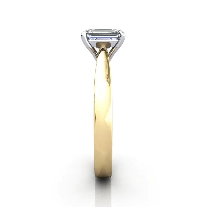 Emerald Cut Solitaire Diamond Ring Yellow Gold RS27 SV Emerald Cut Solitaire Diamond Ring Yellow Gold RS27 SV