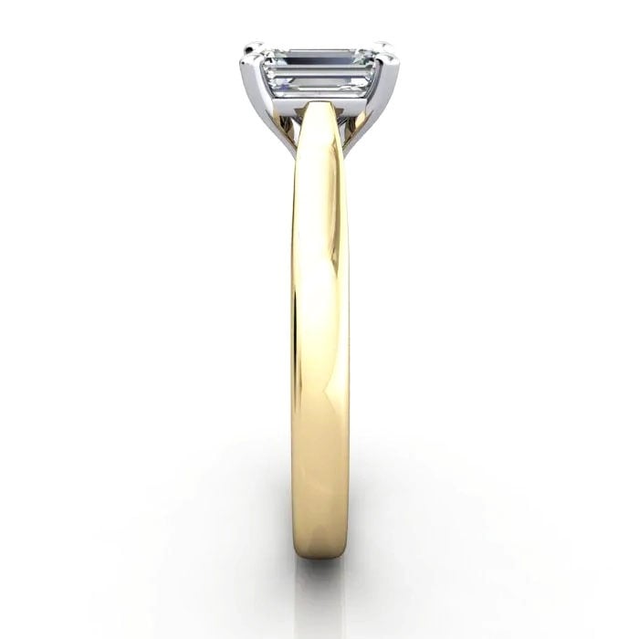 Emerald Cut Solitaire Diamond Ring Yellow Gold RS41 SV Emerald Cut Solitaire Diamond Ring Yellow Gold RS41 SV