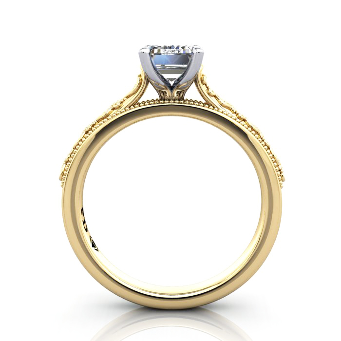 Emerald Cut Solitaire Diamond Ring Yellow Gold RS50 TF Emerald Cut Solitaire Diamond Ring Yellow Gold RS50 TF