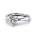 Heart Shaped Solitaire Diamond Ring Platinum RS7 LF Heart Shaped Solitaire Diamond Ring Platinum RS7 LF