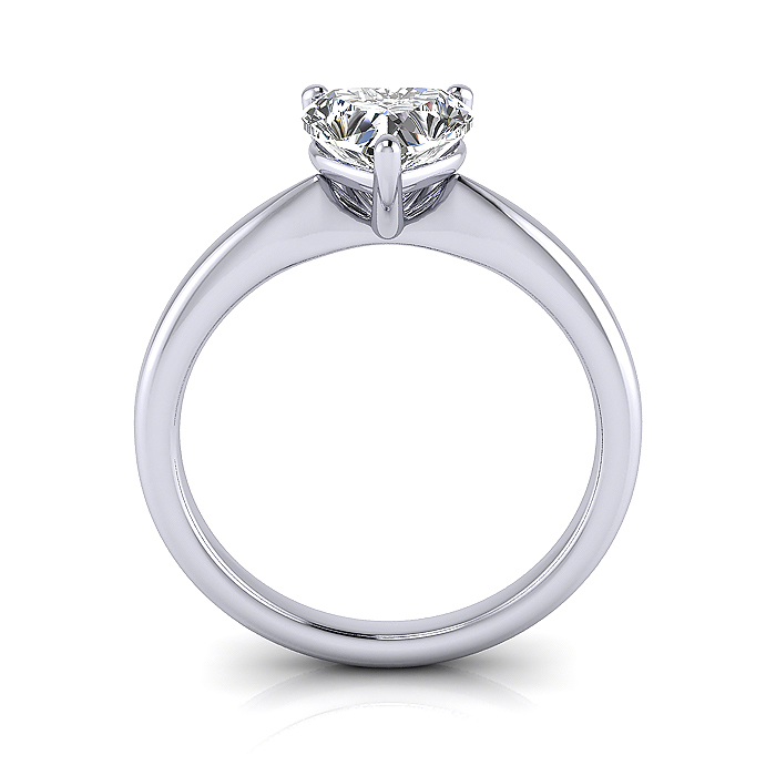 Heart Shaped Solitaire Diamond Ring Platinum RS7 TF Heart Shaped Solitaire Diamond Ring Platinum RS7 TF