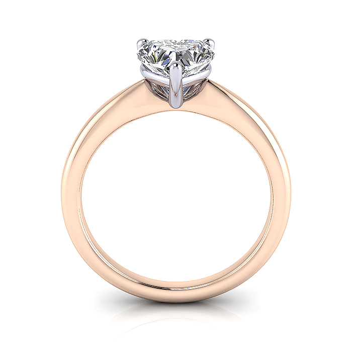Heart Shaped Solitaire Diamond Ring Rose Gold RS7 TF Heart Shaped Solitaire Diamond Ring Rose Gold RS7 TF