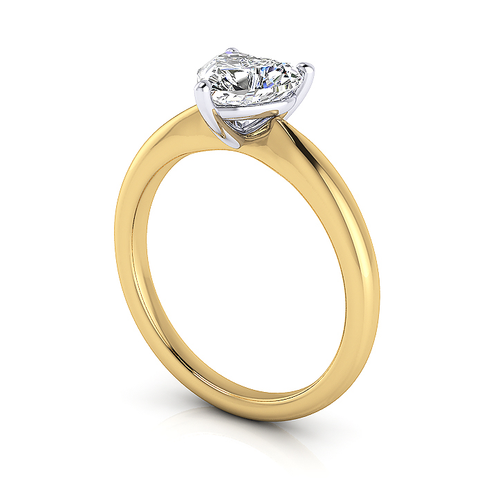 Heart Shaped Solitaire Diamond Ring Yellow Gold RS7 3D Heart Shaped Solitaire Diamond Ring Yellow Gold RS7 3D