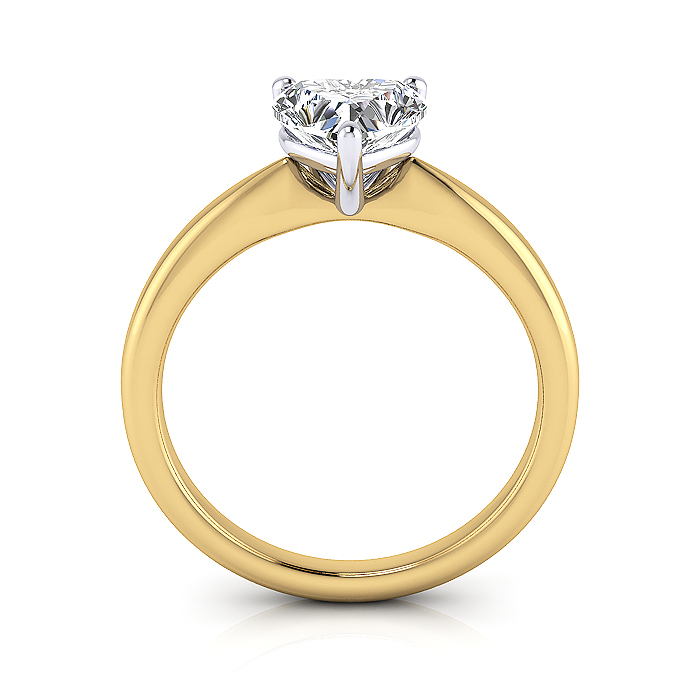 Heart Shaped Solitaire Diamond Ring Yellow Gold RS7 TF Heart Shaped Solitaire Diamond Ring Yellow Gold RS7 TF