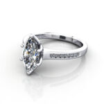 Marquise Cut Solitaire Accent Diamond Ring Platinum RSA3 LF