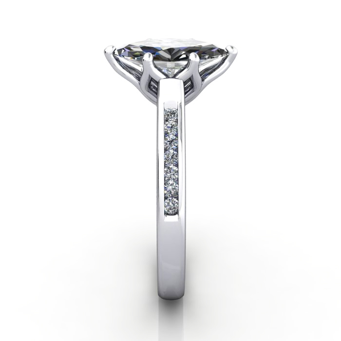 Marquise Cut Solitaire Accent Diamond Ring Platinum RSA3 SV