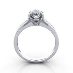 Marquise Cut Solitaire Accent Diamond Ring Platinum RSA3 TF
