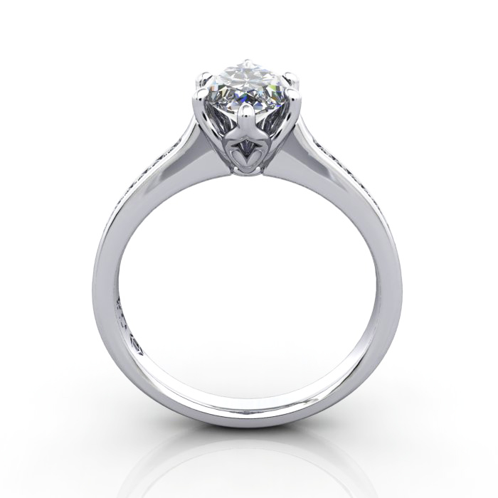Marquise Cut Solitaire Accent Diamond Ring Platinum RSA3 TF
