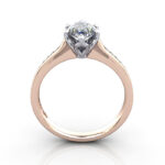 Marquise Cut Solitaire Accent Diamond Ring Rose Gold RSA3 TF