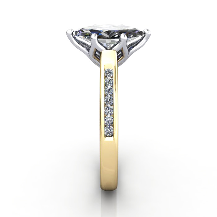 Marquise Cut Solitaire Accent Diamond Ring Yellow Gold RSA3 SV